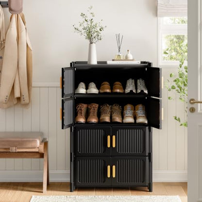 5-Tier Shoe Cabinet, 20-Pair Storage for Entryway | Adjustable Shelves, Waterproof PP, Easy To Clean - size: 5-Tier