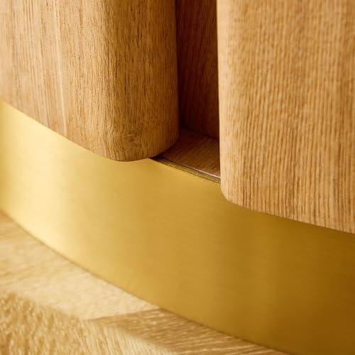 35.43'' Round Coffee Table with Sintered Stone Tabletop for Living Room, Modern Circle Wood Pedestal Coffee Table with Brushed Stainless Steel, Easy Assembly, Natural - color: Ø35.43'' -Natural