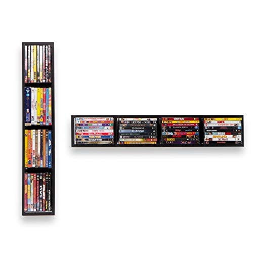 You Have Space CD DVD Storage Shelf for Wall, 34 Inch Cube Storage Media Shelf and Video Game Organizer, Metal Black Wall Shelf