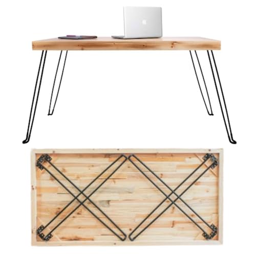 Sleekform The Portland Folding Table - Lightweight Portable Wood Desk | Small Wooden Foldable Design, No Assembly Required - color: Birch, size: 43 x 22
