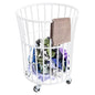 Rolling Laundry Basket Cart Metal Laundry Basket with Wheels,Portable Laundry Hamper Bathroom Dirty Clothes Storage, 11.8in Base Diameter, 14.2(D)×15.7in(H)(J) - size: J