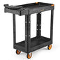 ELAFROS 2-Tier Rolling Utility Cart, 41.3 x 16.8 x 40.9 in | 550 lbs Capacity, Deep Shelves, 5" Swivel Casters, Locking Brakes, Tool Service Cart, Garage Workshop Office