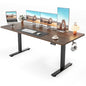 Cubiker Standing Desk, 63x28 Inches Sit Stand Home Office Desk, Electric Stand up Desk, Adjustable Desk with Splice Board, Black Frame/Black Walnut Top - color: Black Walnut, size: 63x28