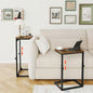 7-Level Adjustable C-Shaped End Table, Small Side Table for Couch, Sofa TV Tray Table for Living Room, Bedroom, Bedside ET-SA-BRW1 - color: Rustic Brown