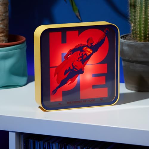 Numskull Official Superman 2025 Acrylic Logo Desk Lamp Wall Light for Bedroom, Office, Home, Study, Work - for Fans of Collectible DC Comics Merchandise - color: Superman