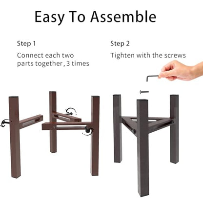 Adjustable Plant Stand Indoor, Metal Stable Plant Holder, Modern Plant Stands Fits 5-6-7-7.5" Pots for Home & Office (Without Pots) - color: Brown