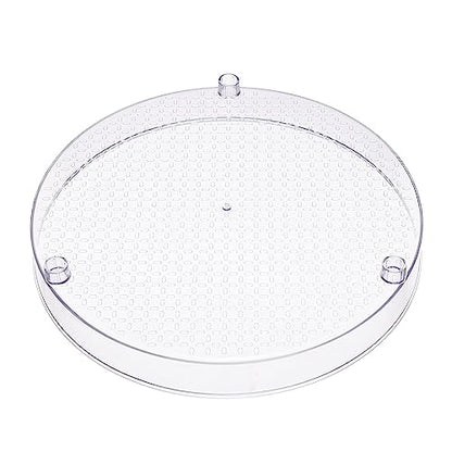 Amazon Basics 2 Tier Lazy Susan Turntable Organizer for Condiments, 12" Diameter, Clear - size: 12" Diameter, 2 Tier