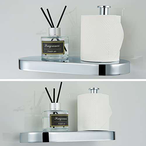 RANDOM Toilet Paper Holder with Phone Shelf, SUS 304 Stainless Steel Modern Bathroom Accessories Tissue Roll Dispenser Toilet Paper Holder Round,Polished Chrome.93088C - color: A-polished Chrome