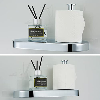 RANDOM Toilet Paper Holder with Phone Shelf, SUS 304 Stainless Steel Modern Bathroom Accessories Tissue Roll Dispenser Toilet Paper Holder Round,Polished Chrome.93088C - color: A-polished Chrome