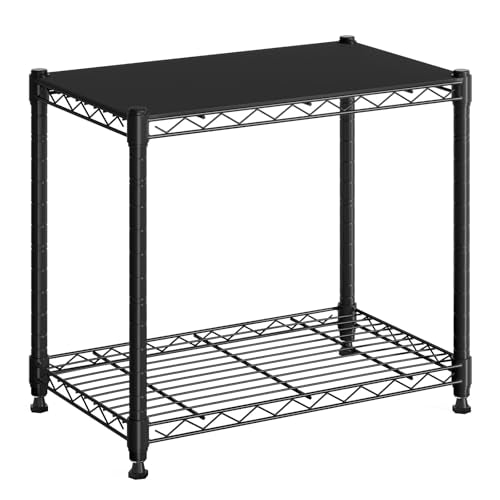 DUMOS 2-Tier Metal Storage Shelves, 23" W Wire Adjustable Standing Storage Rack Shelf, Heavy Duty Steel Shelving Unit Organizers for Kitchen Bathroom Pantry Garage, 23.3" Wx13.4 Dx22 H