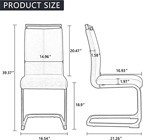 Baysitone Modern Dining Chairs Set of 4, Side & Kitchen Chairs with Leathaire Padded Seat High Back, for Dining, Kitchen & Living Room - Brown - color: Brown, size: Set of 4