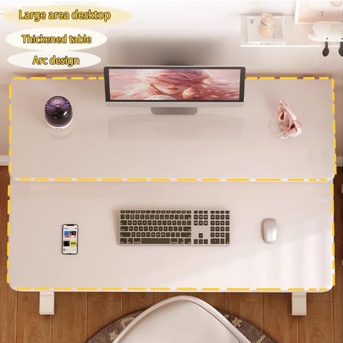 31.5 Inch Rolling Computer Desk for Small Spaces, Monitor Stand & 3-Tier Storage with Lockable Wheels, Easy Assembly for Bedroom, Dorm & Apartment