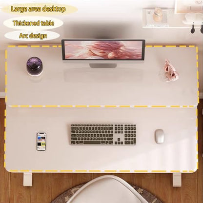 31.5 Inch Rolling Computer Desk for Small Spaces, Monitor Stand & 3-Tier Storage with Lockable Wheels, Easy Assembly for Bedroom, Dorm & Apartment