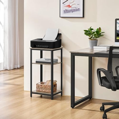 Yaheetech 30 in Tall End Table, 3-Tier with Strong Wooden Shelves, Small Side Table with Metal Frame for Living Room Office, Small Places, Gray - color: Grey