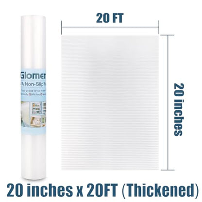 Shelf Liner, Non-Slip Cabinet Liner, Washable Oil-Proof for Kitchen Cabinet, Shelves, Refrigerator, Storage, Desks, 20 Inches x 20 FT, Non Adhesive Drawers Liner… (20 Inches x 20 FT, Thickened) - size: 20"W x 240"L