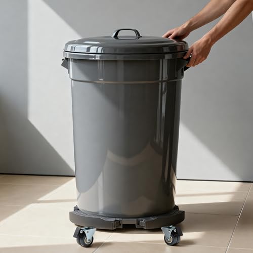 W B D WEIBIDA Round Dolly with Wheels Heavy Duty, Adjustable Pot Dolly 16-20 Inch, Large Plant Mover Indoor Outdoor, Muti Functional Rolling Dolly Cart for Trash Can, Keg, Drum, Barrel - color: Gray