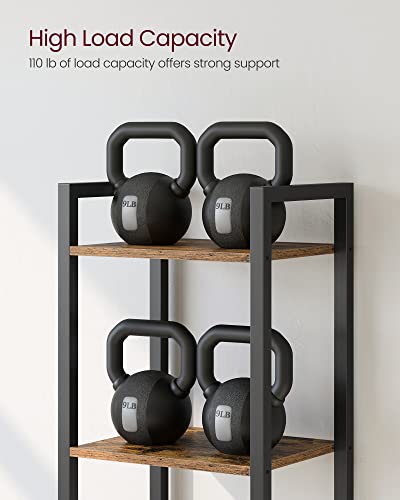 VASAGLE 6-Tier Bookshelf, Bookcase with Steel Frame, Book Shelf for Living Room, Home Office, Study, 11.8 x 15.7 x 73.2 Inches, Industrial Style, Rustic Brown and Ink Black ULLS101B01 - color: Rustic Brown + Ink Black, size: 6 Tiers (11.8"D x 15.7"W x 73.