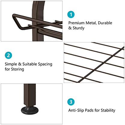 smusei Water Bottle Organizer 7 Tier Free Standing Vertical Metal Water Bottle Rack Shelf Adjustable Water Bottle Beverage Drink Stand Holder for Kitchen Pantry Food Storage, Bronze - size: 7 Tier