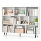 Tangkula 10-Cube Bookcase, Modern 55”L Storage Bookshelf with 5 Tapered Metal Legs & 2 Anti-Tip Kit, Freestanding Display Rack for Living Room, Study Room (White, Large 10-Cube) - size: Large 10-Cube