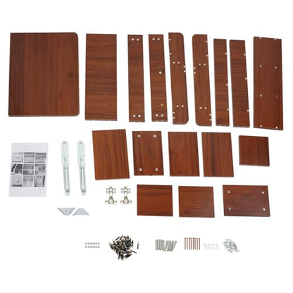 Wall Mounted Bookshelf with Moveable Cabinets, Multifunctional Folding Floating Desk, Fold Down Laptop Table with Storage Shelves for Bedroom Study Room Space Saving Small Space Garage (Walnut) - color: Walnut