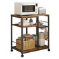 ZIWEI STAR Kitchen Microwave Cart, Microwave Stand, Small Kitchen cart, Bakers Rack Table Coffee Bar Cart with Wheels, Rolling Shelf for Office, Living Room, Balcony, Bedroom.