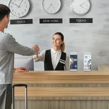 Yaocom 4 Pcs Metal Fancy Brochure Holder Display Flyer Brochure Holder Stand Table Vertical Countertop Literature Organizer for Booklets Pamphlet Magazine Menu Journals(Silver) - color: Silver