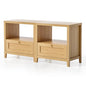 EYYTHUNG Wooden Nightstands Set of 2 with Drawer Modern 24" Wide End Table Night Stand Large Farmhouse Bedside Table with Open Shelf Mid Century Night Stands for Sofa, Natural Oak - color: Natural Oak, size: 2 PCS