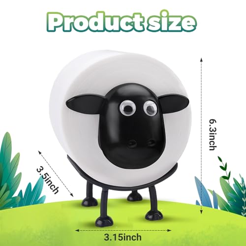Sheep Toilet Paper Roll Holder, Tissue Paper Storage Stand, 3D Printed Black Sheep Loo Roll Holder, Wall Mount Tissue Basket for Bathroom, Fun Housewarming Gift & Bathroom Decor (3)
