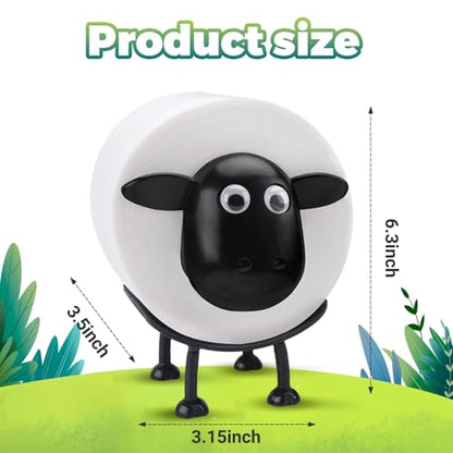 Sheep Toilet Paper Roll Holder, Tissue Paper Storage Stand, 3D Printed Black Sheep Loo Roll Holder, Wall Mount Tissue Basket for Bathroom, Fun Housewarming Gift & Bathroom Decor (3)