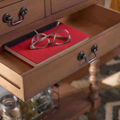 SAFAVIEH Furniture - Athena 3-Drawer Console Table - Brown - Solid Wood - Farmhouse Classic Design - Ideal for Entryway, Living Room, Hallway, 23.5" W x 13" D x 29.5" H (CNS5703C) - color: Brown