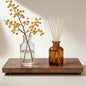 Teak Wood Decorative Small Tray, Bathroom Wood Riser for Decor, Kitchen Counter Wooden Pedestal Stand, Tray for Vanity, Sink & Soap (1, Teak Wood, 10.6" x 4.9" x 1") - size: 10.6" x 4.9" x 1"