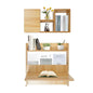 Wall Mounted Bookshelf with Moveable Cabinets, Multifunctional Folding Floating Desk, Fold Down Laptop Table with Storage Shelves for Bedroom Study Room Space Saving Small Space Garage (Light Walnut) - color: Light Walnut
