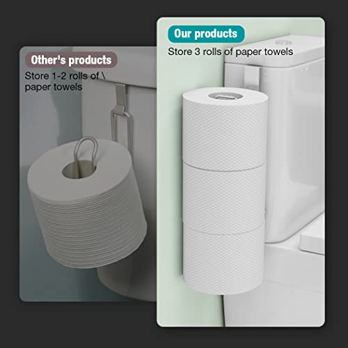 Conworld Toilet Paper Holder Brushed Nickel for 3 Roll Tissue, 1 Pack Bathroom Toilet Paper Storage Over The Tank, Stainless Steel Rustproof Bathroom Toilet Paper Roll Holder Wall Mount, Silver - color: Silver,hold 3 Rolls-1 Pcs