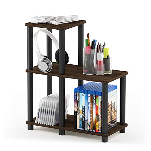 Furinno Turn-N-Tube Accent Decorative Shelf, Columbia Walnut/Black - color: Columbia Walnut/Black