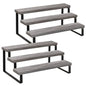 YINMIT Wooden Display Riser Stand, Tiered Perfume and Cologne Organizer Stand, 3 Tier Spice Rack Organizer, Rustic Display Shelf for Candles (3 Tier,2Pack,Grey) - color: 3 Tier,2Pack,Grey