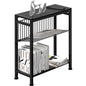 Side Table for Small Spaces, Narrow End Table with Adjustable V-Shaped Magazine Rack, 7.1"D x 17"W x 21.7"H, Black - color: Black, size: 1-pcs