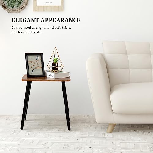 FORAOFUR Side Table, Rectangular Wooden Small End Table, Small Accent Table for Living Room, Bedroom and Balcony, Modern Side Tables for Spaces Home Decor, Easy Assembly | Wooden legs with modern rectangular design, fits living/bedroom, compact, quick ass