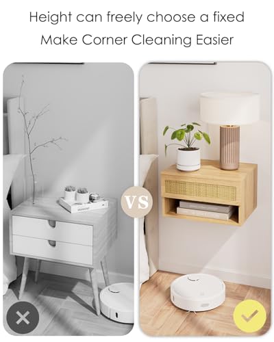 Floating Nightstand, Small Modern Floating Nightstand with Drawer, Floating Shelves for Bedroom, Bathroom (Oak Rattan) - color: Oak Rattan