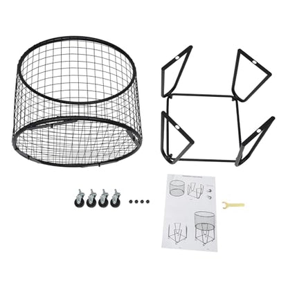 Wire Metal Deep Set Rolling Laundry Basket,Wire Laundry Basket With Wheels | Mesh Wire Laundry Basket Storage Cart for Bathroom Bedroom Dirty Clothes Storage (G) - size: G