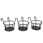 HowRU Iron Art Hanging Baskets Flower Pot Holder - Over the Rail Metal Fence Planters - Pack of 3 - Black