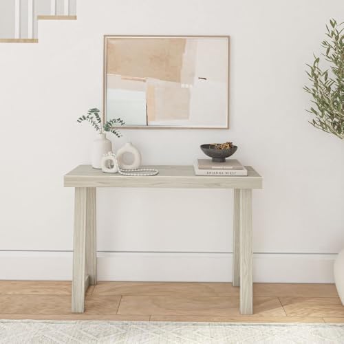 Plank+Beam Classic Console Table, 46 Inch, White Sand | Non-Toxic Finishes, Versatile Design, Elegant Details, Easy Assembly, Quick Setup, Solid Wood - color: White Sand Wirebrush, size: 46" Console Table