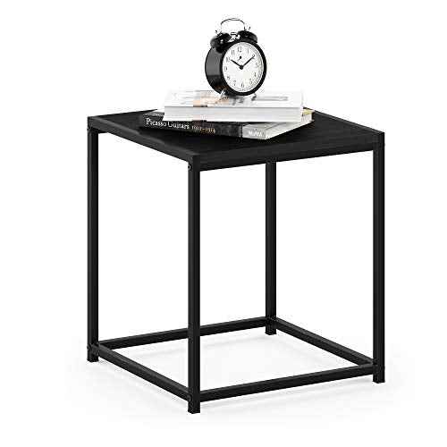 FURINNO Camnus Modern Living End Table, Americano, 1 Tier, Metal Frame - color: Americano, size: 1-Tier, 15.75" Square