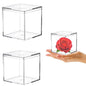 KissYou Acrylic Box Clear Box with Lid for Display, Plastic Square Cube 2 Pack Storage Contanier Party Decorative Boxes - size: 3.15 x 3.15 x 3.15 Inch