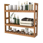 Domax Bamboo Bathroom Shelf 3-Tier Wall Mount Storage Rack Multifunctional Adjustable Layer Free Standing Over Toilet Utility Shelves Living Room Kitchen (Walnut) - color: Walnut