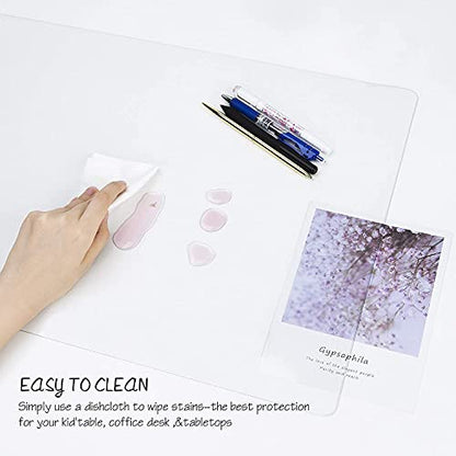 Clear Writing Desk Pad, 12’’x12” Heat Resistant Waterproof PVC Round Edge Durable Desk Protect Mat, Anti-Static Writing Mat Table Protector - size: 12"x12"