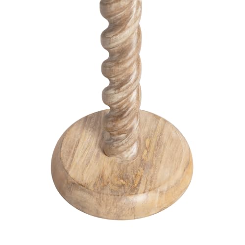 Kate and Laurel Willoughby Modern Wooden Spiraled Round Side Table, 15 x 15 x 24, Light Natural, Accent Pedestal End Table with Turned Base for Use as Indoor Plant Stand or Bedroom Nightstand Option - color: Natural