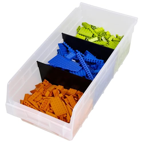 Akro-Mils 30088 Plastic Nesting ShelfMax Storage Bin Box, (18-Inch x 8-Inch x 6-Inch), Clear, (8-Pack) - color: Clear