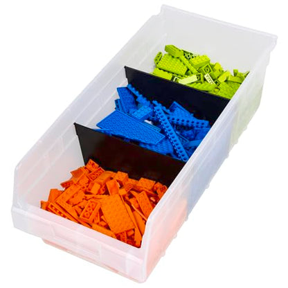 Akro-Mils 30088 Plastic Nesting ShelfMax Storage Bin Box, (18-Inch x 8-Inch x 6-Inch), Clear, (8-Pack) - color: Clear