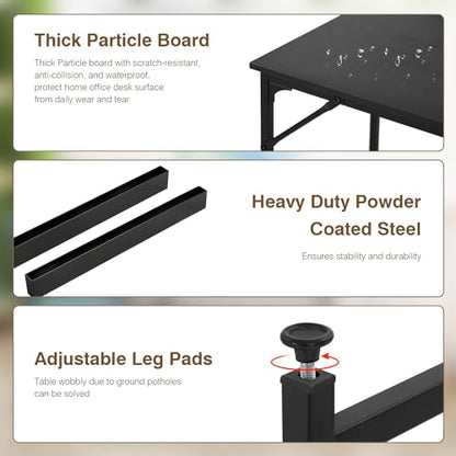 FDW 39 inches Computer Desk, Modern Simple Style Desk for Home Office, Study Student Writing Desk,Black - color: Black, size: 40 Inches