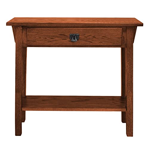 Leick Home Mission Console Table, Solid Wood, 1 Storage Drawer, Bottom Display Shelf, Narrow Depth, Easy-Assembly, For Living Room/Hallway, Russet, 30 in L x 10 in W x 28 in H, 9057-RS - color: Russet
